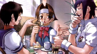 Eating cakes with Sakura and Natsu