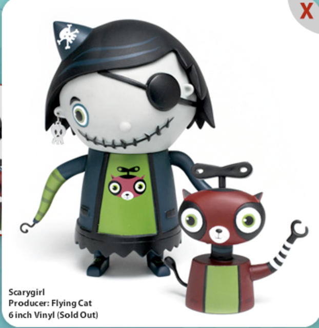 Scarygirl and her friend Toycat. Toys designed by Nathan Jurevicius.