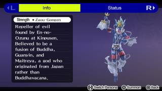 Zaou Gongen's profile in Persona 4 Golden.