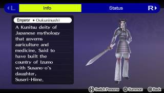 Okuninushi's profile in Persona 4 Golden.