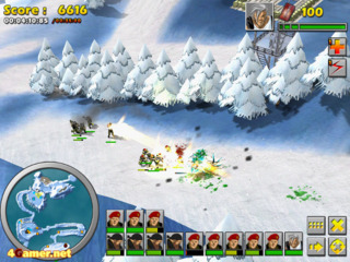 Screen capture of a battle