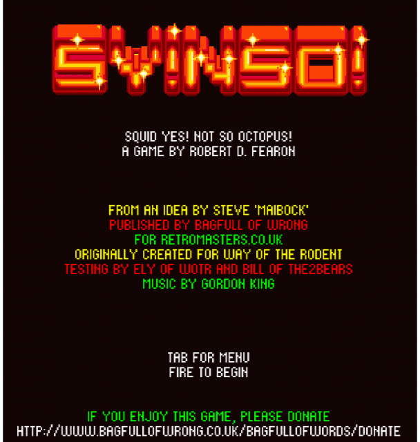  The title screen to the freeware PC version.
