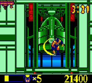 A jump-slash, performed by jumping and pressing the attack button mid-air.