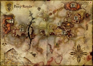 Map of the Deep Roads in Dragon Age: Origins