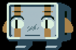 A pixel-ly Balrog sprite from Cave Story