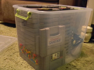 Look at all these SNES tapes.