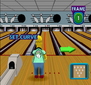 Plays like a standard arcade bowling title