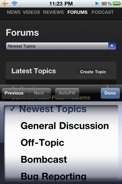  A bar like this for top forums, as well as favorites.