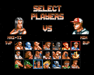 Select one of 21 fighters (Amiga CD32)