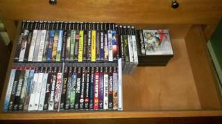 Sony drawer. That's a stack of PS1 games if the depth doesn't come through.