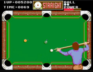 The original arcade version of the game, and the only one to show the player character making the shot in whole.