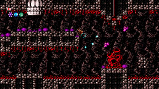 Axiom Verge has a simpler look than the newer Metroids, but it looks good