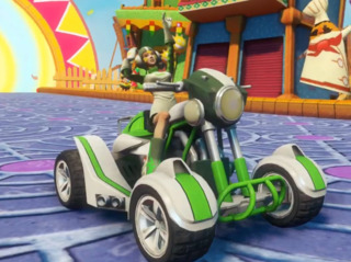 Gum on her vehicle, in Sonic Transformed.
