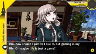 Chiaki is the Ultimate Gamer, and has some of the game's best (and meta) lines.
