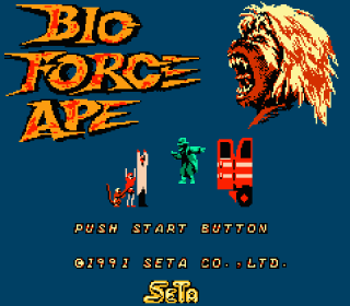 The Bio Force Ape title screen.