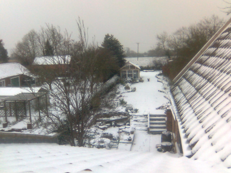 This was taken out my attic window, which I had to open, then get snow in my face