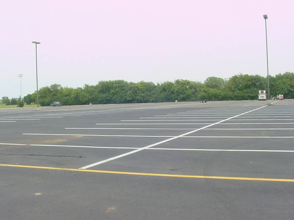 One empty parking lot.