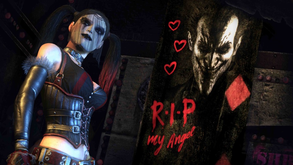 A more creepy, gothic and slutty Harley has big plans for Batman and Robin...Kratos-style plans
