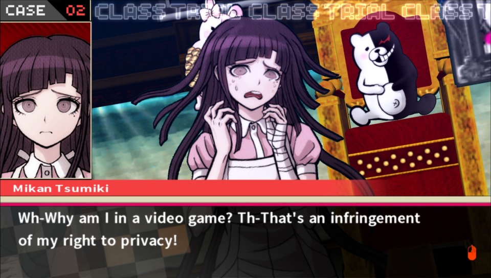 I'm not going to write a whole blog about it, but I really liked Danganronpa 2. While you definitely need to play the first one to appreciate the level of balls-out anime crazy its sequel reaches, the number of weird, out-of-context screenshots I have for this game really do speak for themselves