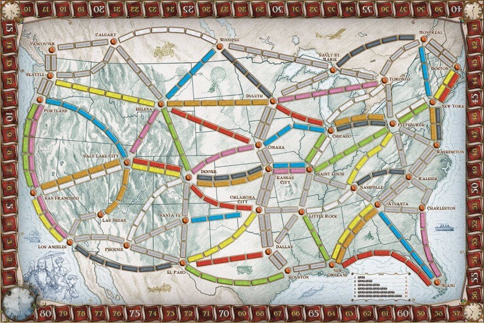 Ticket to Ride board.