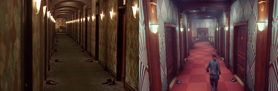 Left: Barton Fink's Hotel Earle, Right: Control's Ashtray Maze.