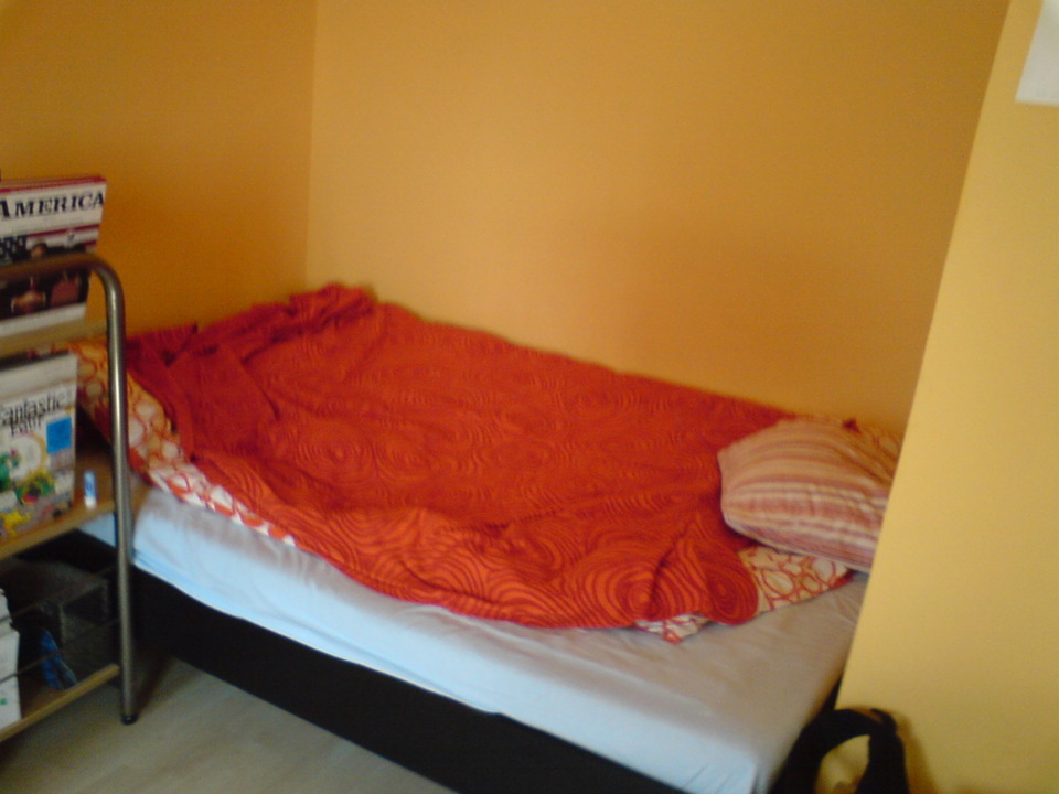 My bed. I am going to buy a smaller one soon, don't need a bed this big now that I am alone :)