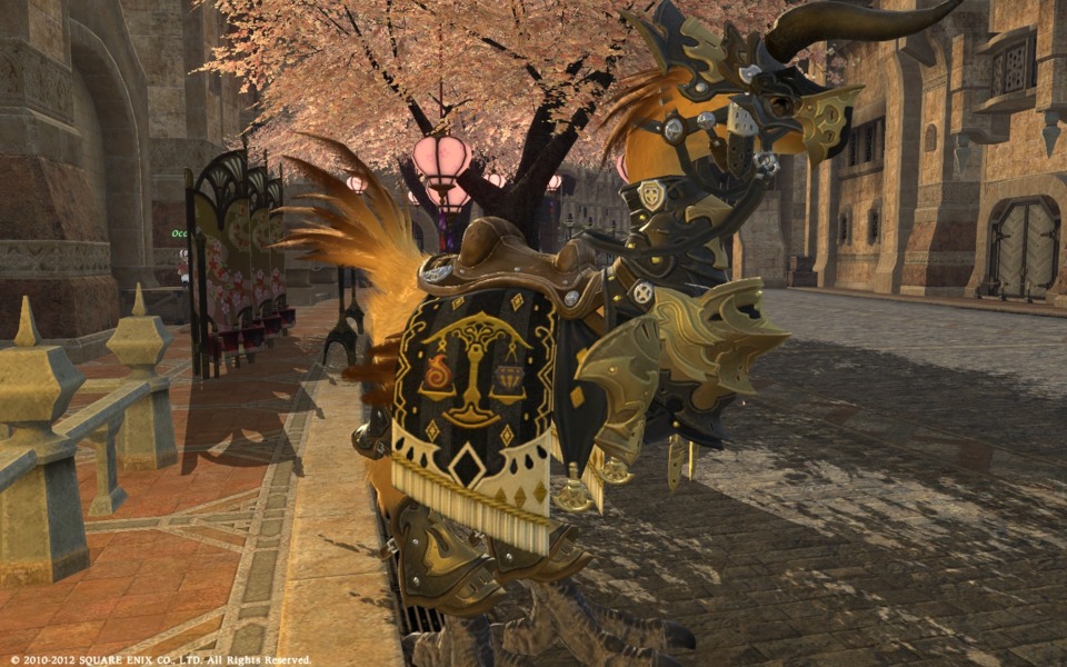 This is more my style. My Chocobo with a full set of armor. Pain in the ass to get and serves no purpose right now, but dude, my bird looks amazing.