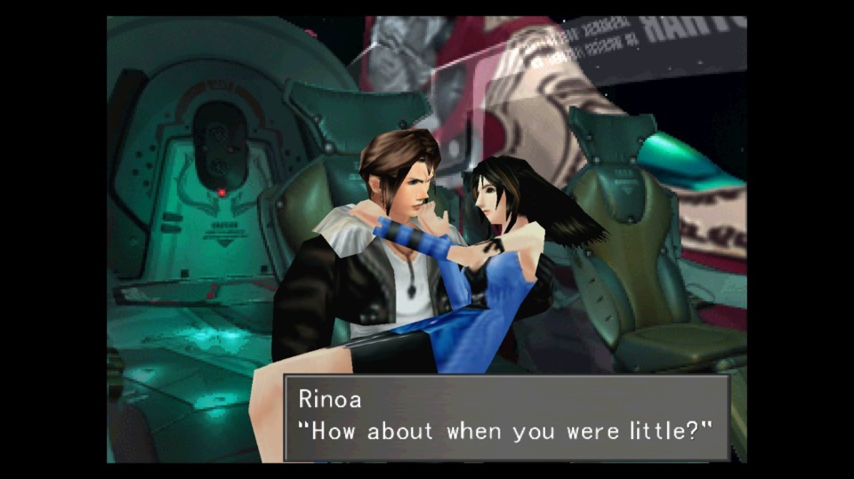Do you actually expect Squall to answer that question Rinoa? Have you been using GFs recreationally again? 