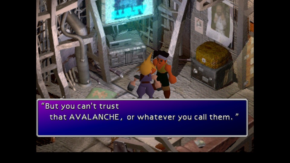 It's as if someone programmed my exact thoughts into Final Fantasy VII!
