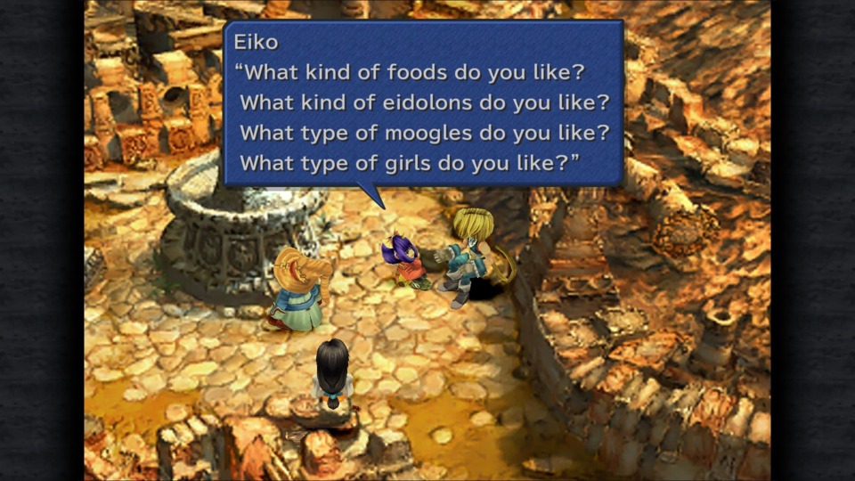 At least Eiko grows out of talking like this in the game. 