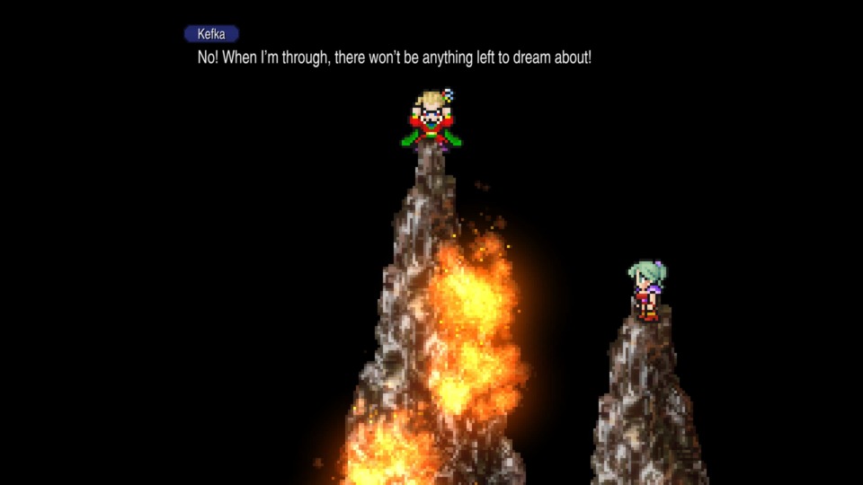 Kefka wants to set shit on fire. There's nothing else to be said about him unless you play Dissidia 