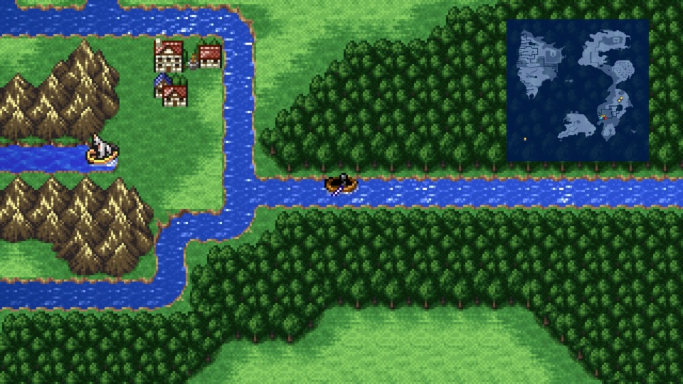 The final continent of Final Fantasy III is shockingly huge. Seriously, look at that mini-map! 