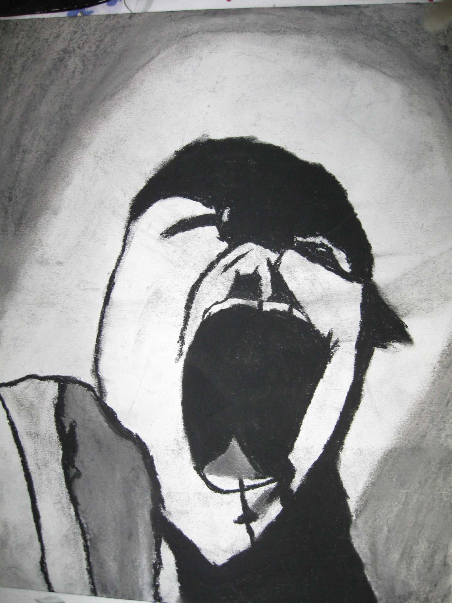 Art Picture, Pink Floyd The Wall. Charcoal. German Expressionism. Write a comment on my Profile or Wall if you like it. Thanks for looking.