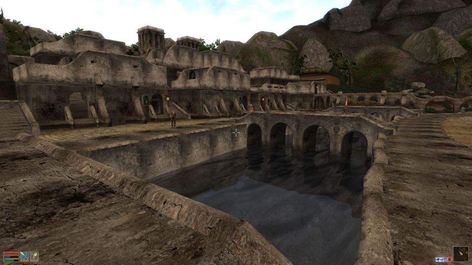 How water looks (new MGE looks better than this), again in Balmora.