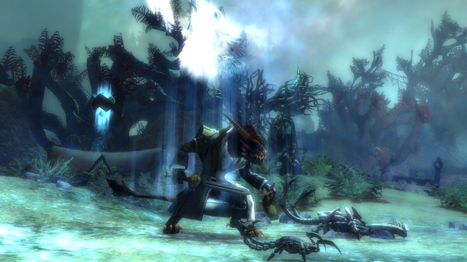  Sword and Warhorn is an absolute blast in open world PvE - skills 2 & 3 have built-in evasion (needed to disengage as well, since dodgerolls get canceled by the autoattack rotation). Once engaged, it's hard to get away from a Ranger's sword-autoattack rotation - it's all leaps and flying roundhouse kicks going across the flippin' map. Sick DPS.