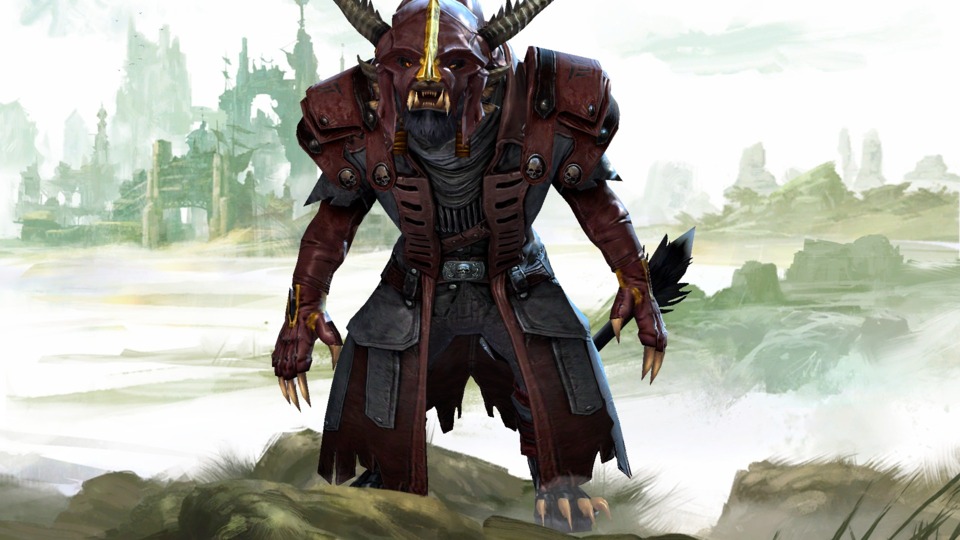 Currently revving up to full lvl-80 exotics, sadly the crafted medium armor stuff looks god-awful - so I transmuted it with my favorite crafts from leveling. The cowl's Charr racial tier 1. Only need to build a pair of gloves, which will be transmuted with Charr racial tier 1 gloves (totally badass, with claws, giving Oddo 2 sets of claws). Likely will grab me a pair of the Orr karma shoulder pads, rather than the model I'm currently using - 40k Karma is just a lot of dough. Also got me an axe and a torch, which got transmuted with Lionsguard gear - and made me a Mystic Crescent shortbow in the Mystic Forge, which is quite sexy with a lightning effect glow to it. Gettin' there.