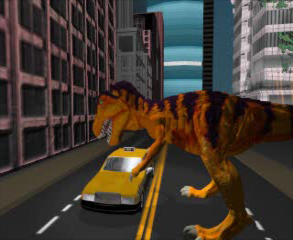 It's a little known fact that primordial dinosaur gods are the second most common cause of traffic jams in New York City