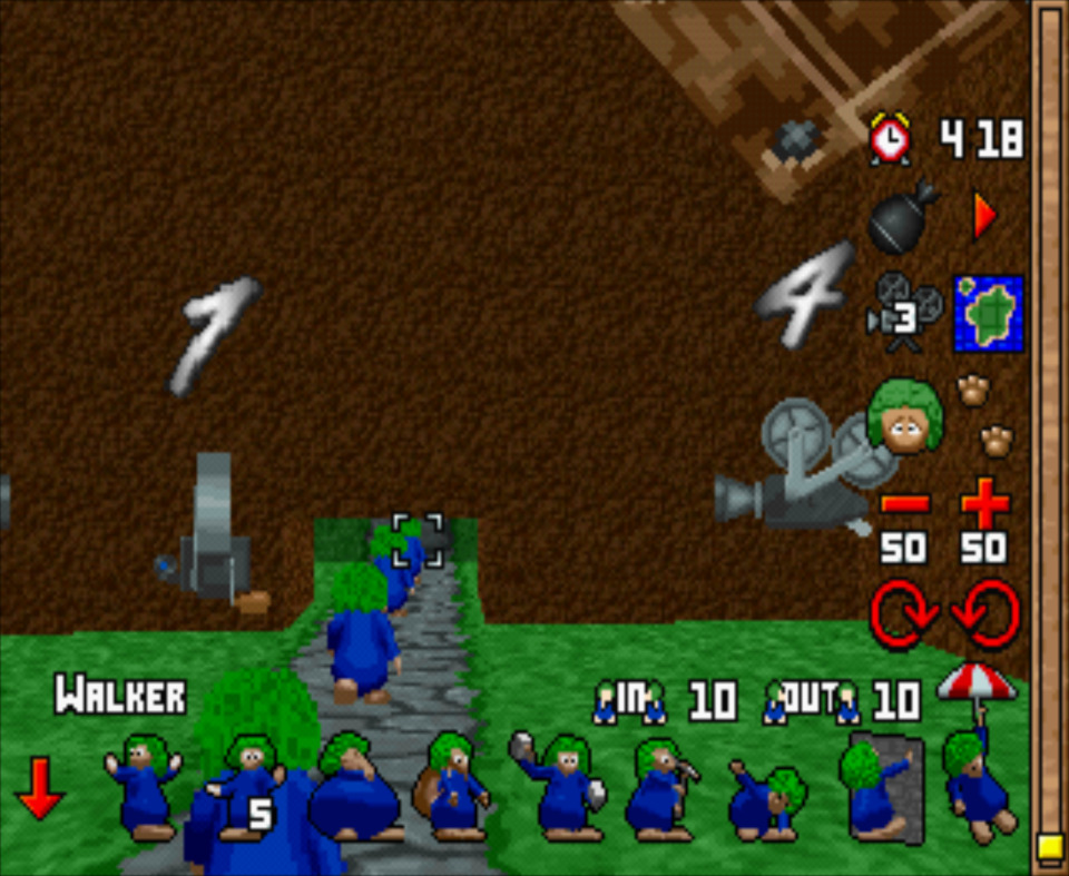 There's also a 'Virtual Lemmings' mode where you can't see anything that's going on.