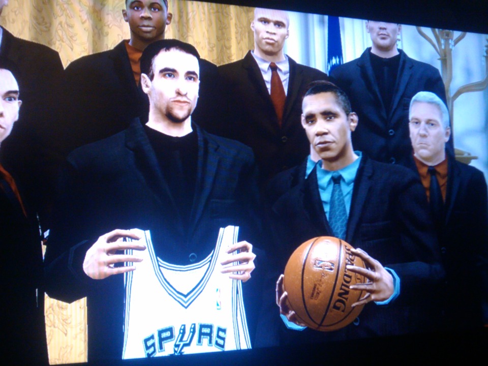  What the hell. Why don't I get to hold the jersey? Fuck you Ginobili; you weren't MVP!