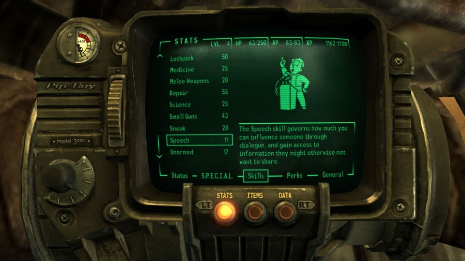 The Pip Boy, a weight based inventory.