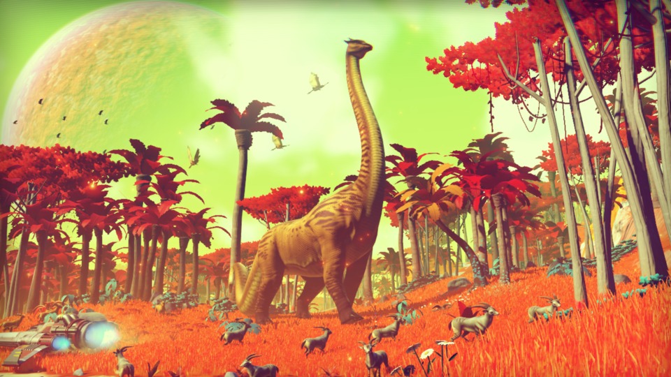 Maybe there is a procedurally-generated No Man's sky planet that looks like that, but 99.9999% of planets don't, and the store page should reflect that.