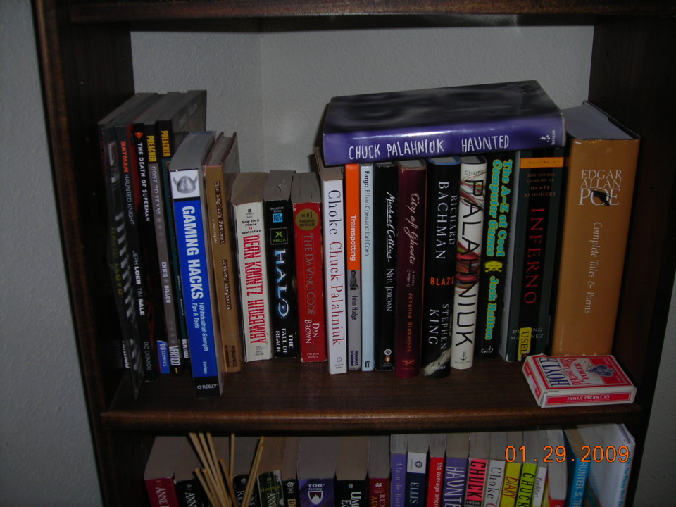 On the right, next to my roommate's Edgar Allan Poe collection