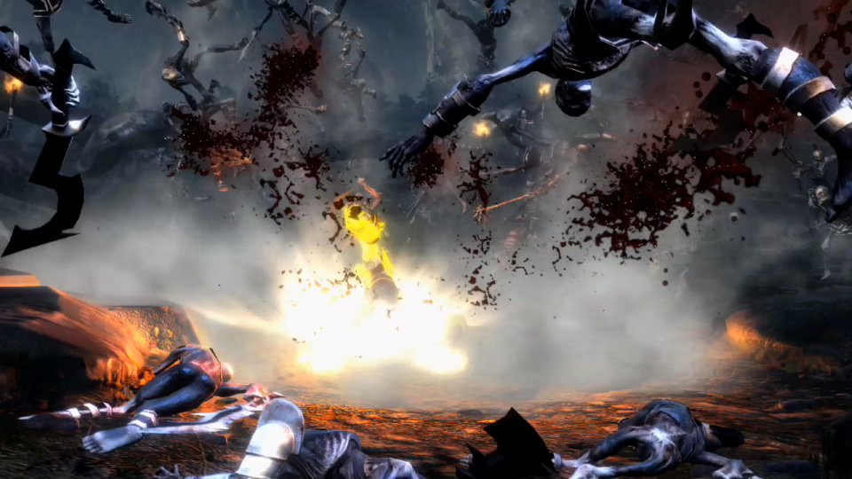 Example of Kratos breaking out of a pile-up.