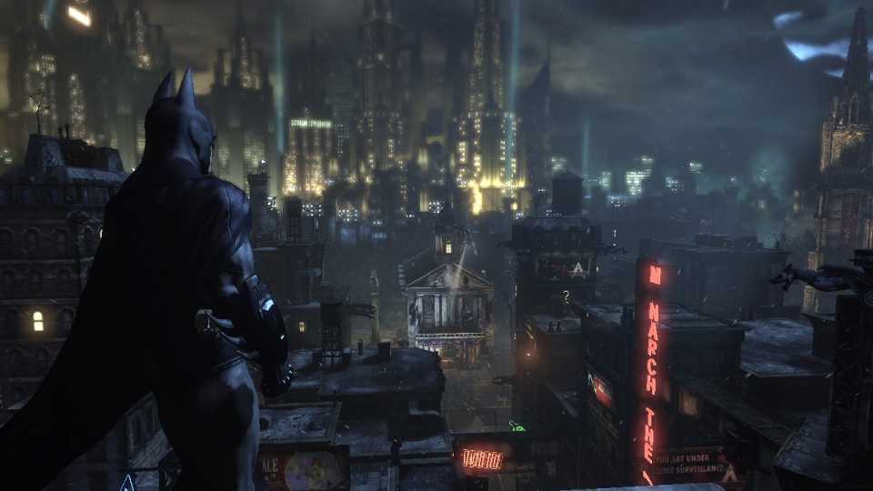 Batman surveying his city