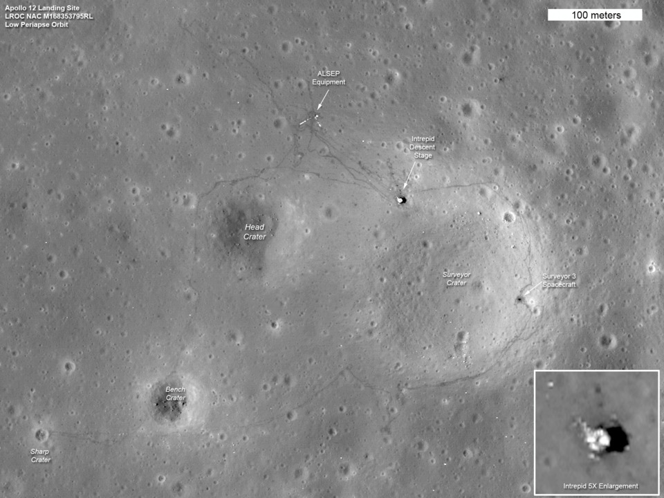 Apollo 17 Landing site. You can see the tracks from the Lunar Rover