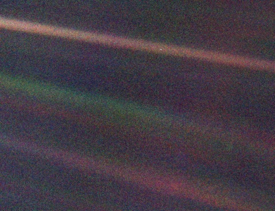 Pale Blue Dot, taken by Voyager 1 in 1990
