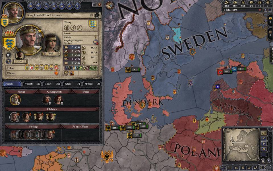 The kingdom of Denmark inherited by King Herald III