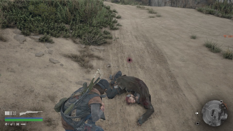 This was a normal human enemy I killed.  His death animation seems to have done a little something to his proportions.  He's not the only corpse who ended up looking really messed up like this. 