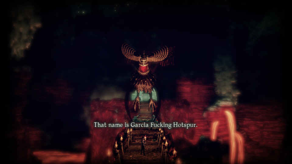 Everyone knows the name Garcia Hotspur. This game is so self aware that it barely has a fourth wall to break.