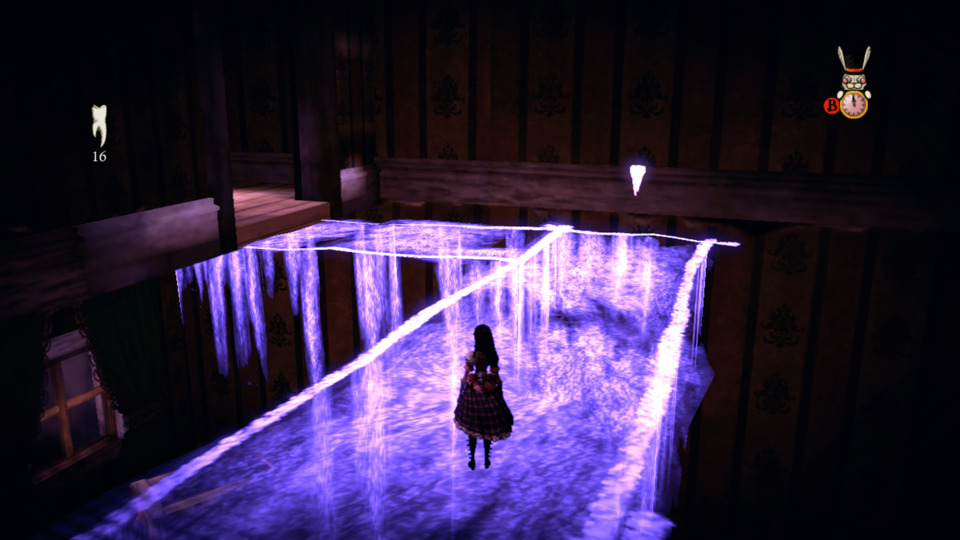These platforms only appear when Alice shrinks and then quickly fade from view. They are sometimes necessary to progress but are more often used as routes towards secrets or bonus areas. They are all over the game and a good visual memory is necessary to get through these areas. 
